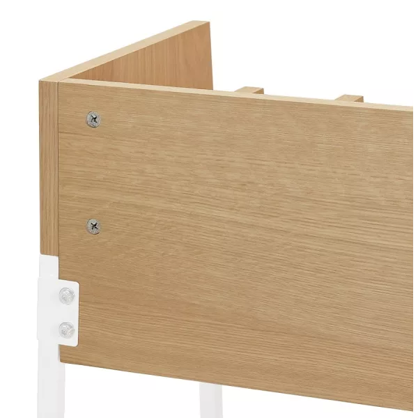 Bureau droit design en bois pieds blancs (62x120 cm) ELIOR (finition naturel)