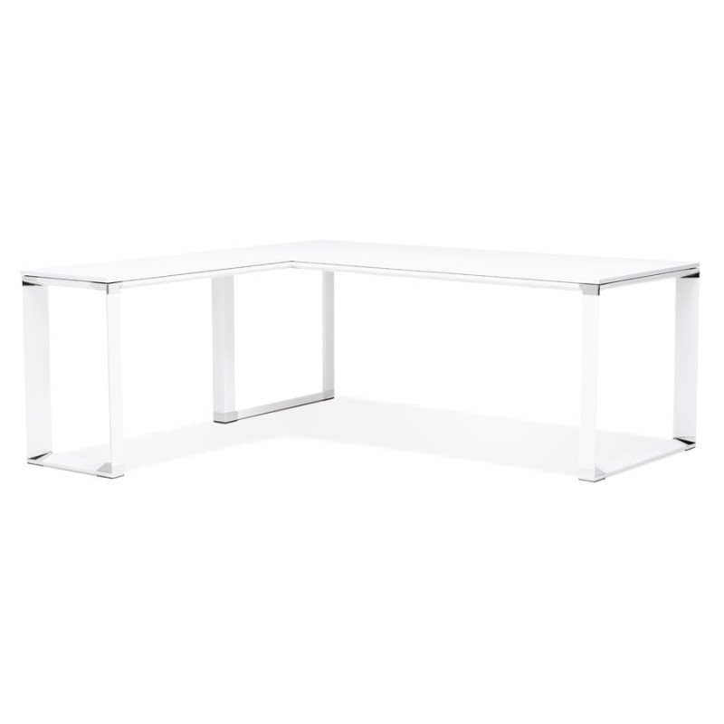 Bureau d'angle design en bois (200x200 cm) CORPORATE (finition blanc)