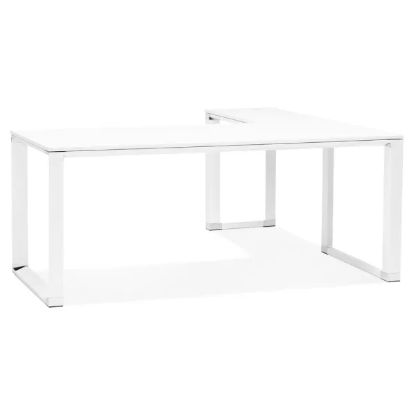 Bureau d'angle design en bois (200x200 cm) CORPORATE (finition blanc)