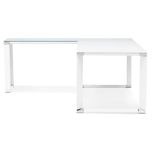 Bureau d'angle design en verre trempé (200x200 cm) MASTER (finition blanc)