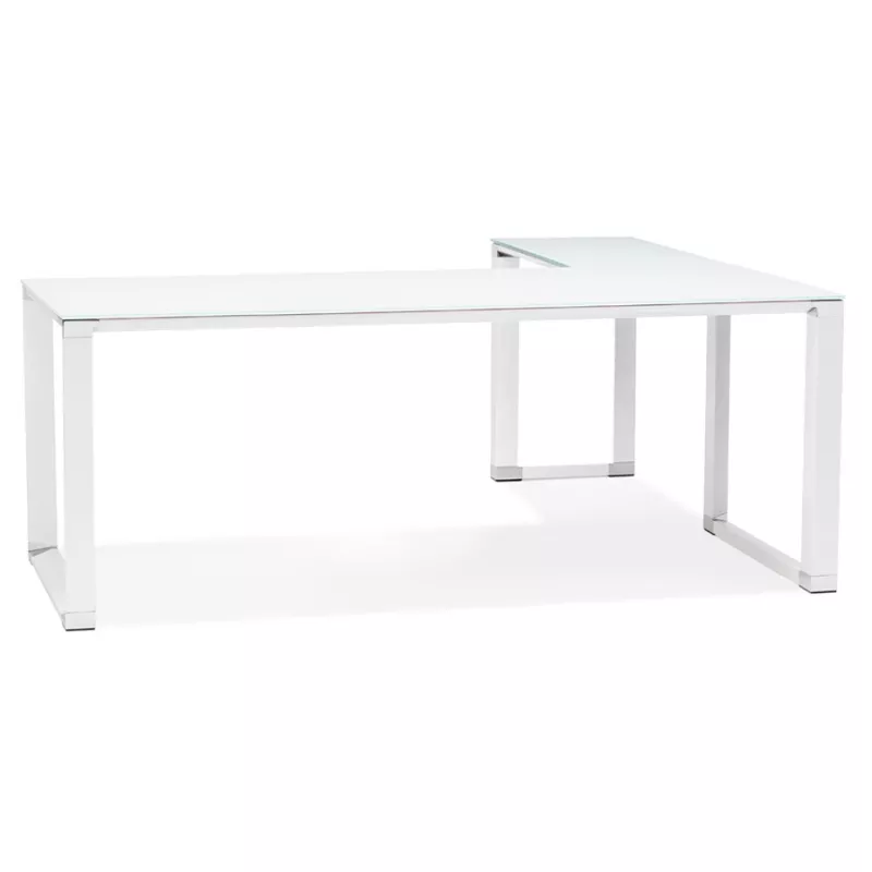 Scrivania angolare in vetro temperato ideale per i professionisti