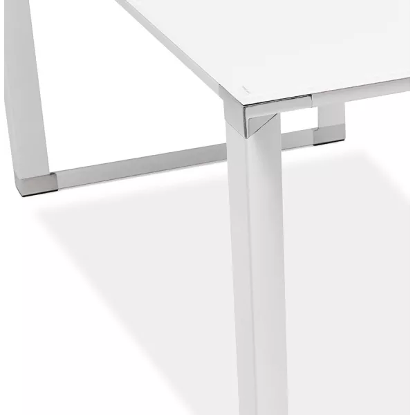 Bureau d'angle design en verre trempé (200x200 cm) MASTER (finition blanc)