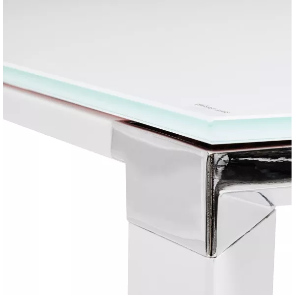 Bureau d'angle design en verre trempé (200x200 cm) MASTER (finition blanc)