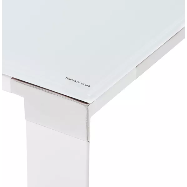 Bureau d'angle design en verre trempé (200x200 cm) MASTER (finition blanc)