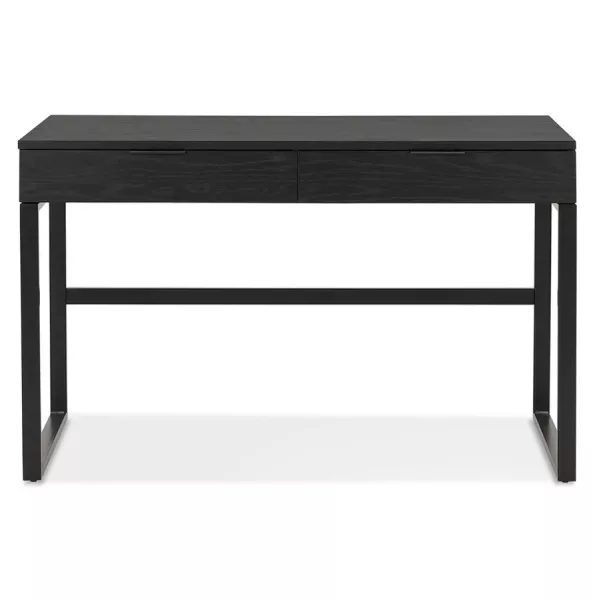 Bureau droit design en bois pieds noirs (60x120 cm) ADDISON (finition noir)