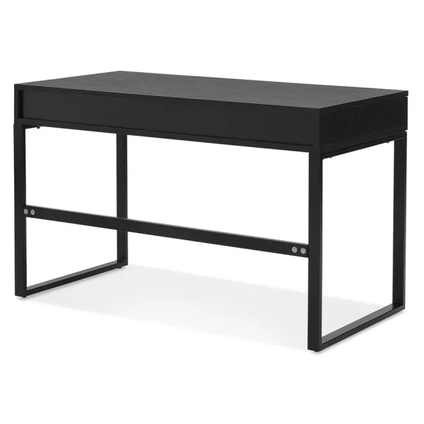 Bureau droit design en bois pieds noirs (60x120 cm) ADDISON (finition noir)