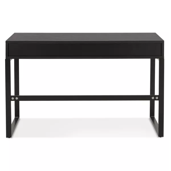 Bureau droit design en bois pieds noirs (60x120 cm) ADDISON (finition noir)