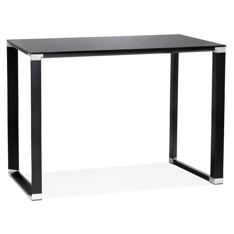 Bureau haut design en verre trempé (70x140 cm) BOIN MAX (finition noir)