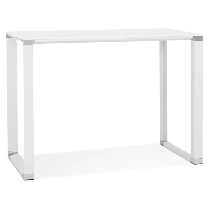 Bureau haut design en verre trempé (70x140 cm) BOIN MAX (finition blanc)