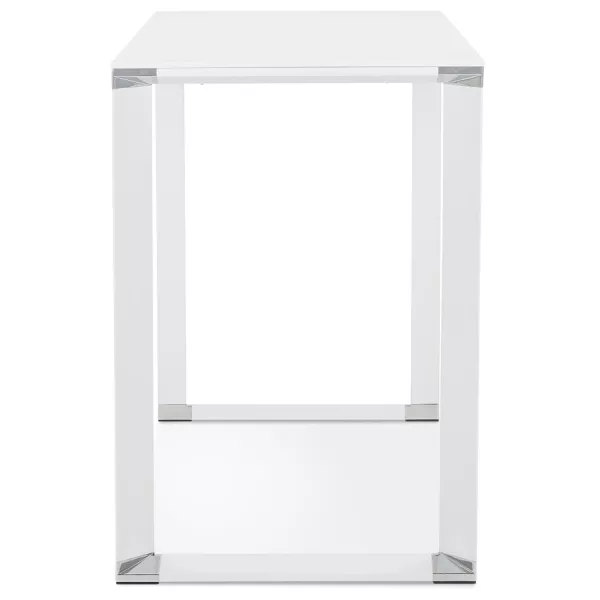 Bureau haut design en verre trempé (70x140 cm) BOIN MAX (finition blanc)