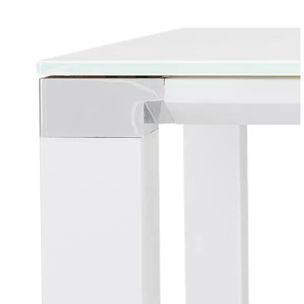 Bureau haut design en verre trempé (70x140 cm) BOIN MAX (finition blanc)