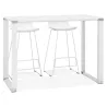 Bureau haut design en verre trempé (70x140 cm) BOIN MAX (finition blanc)