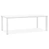 Bureau table de réunion en verre trempé (100x200 cm) BOIN (finition blanc)