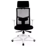 Fauteuil de bureau ergonomique en tissu MIAMI (blanc, noir)