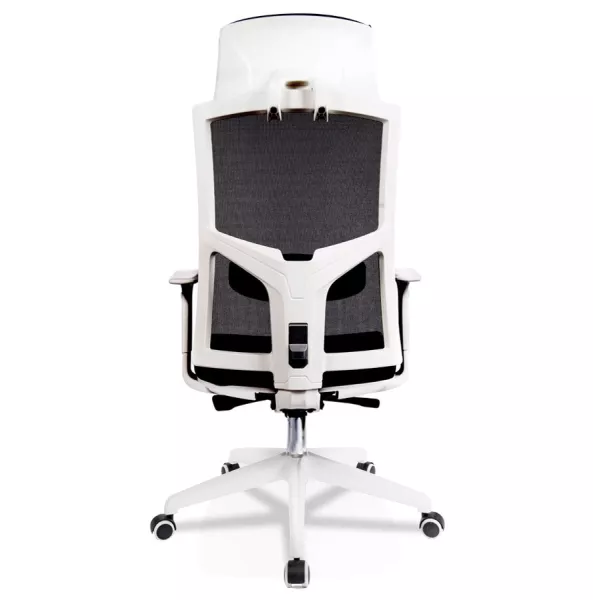 Fauteuil de bureau ergonomique en tissu MIAMI (blanc, noir)