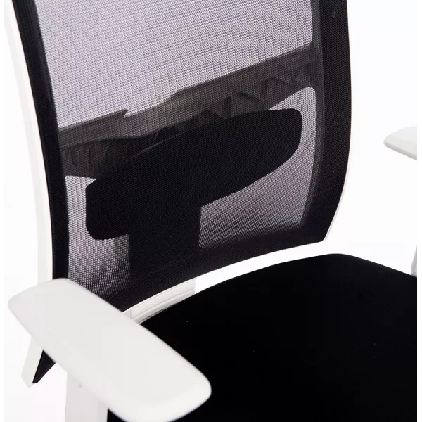 Fauteuil de bureau ergonomique en tissu MIAMI (blanc, noir)