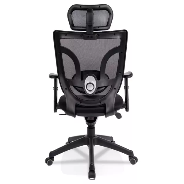 Ergonomic office chair in SEATTLE fabric (black) to associate with Scandinavian Office Armchairs With a Clean Design