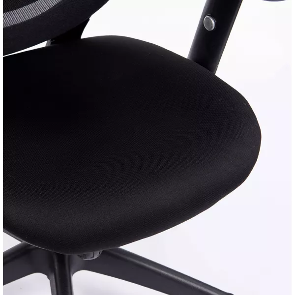 Ergonomic office chair in SEATTLE fabric (black) to associate with Designer Office Armchairs for Dining Room