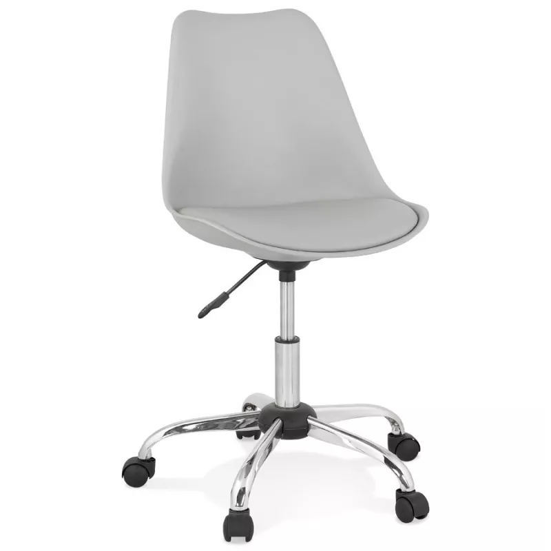 Chaise de bureau design sur roulettes ANTONIO (gris)