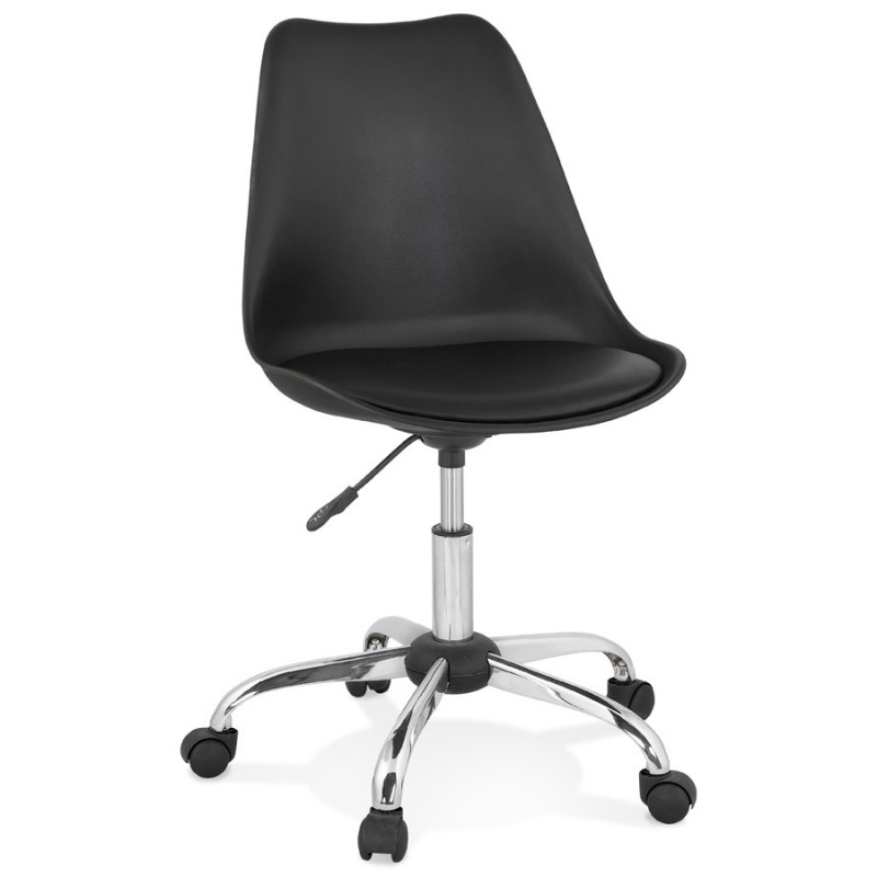 Chaise de bureau design sur roulettes ANTONIO (noir)