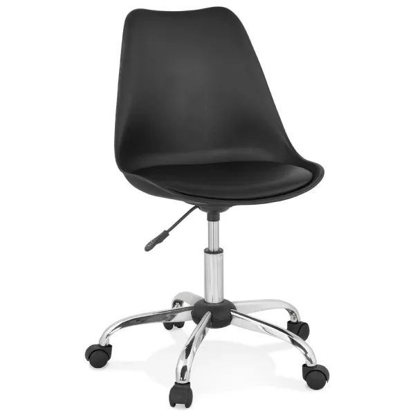 Chaise de bureau design sur roulettes ANTONIO (noir)