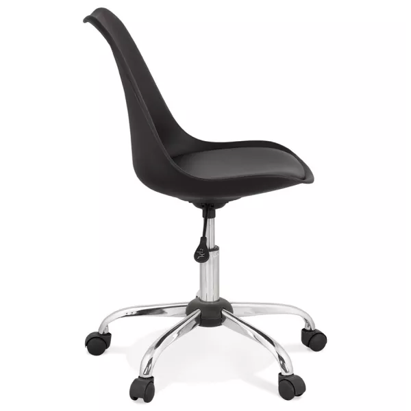 Chaise de bureau design sur roulettes ANTONIO (noir)