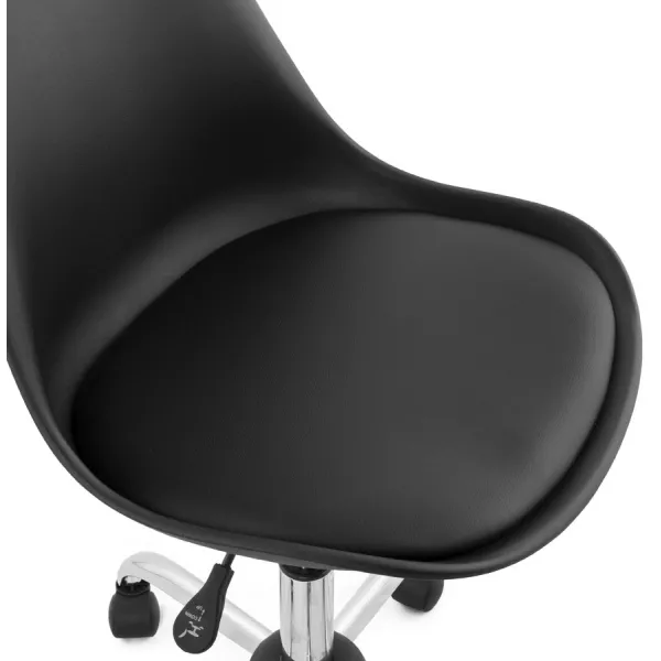 Chaise de bureau design sur roulettes ANTONIO (noir)