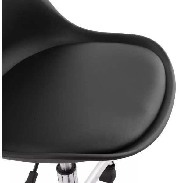 Chaise de bureau design sur roulettes ANTONIO (noir)