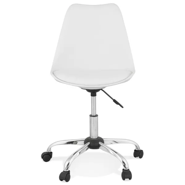 Chaise de bureau design sur roulettes ANTONIO (blanc)