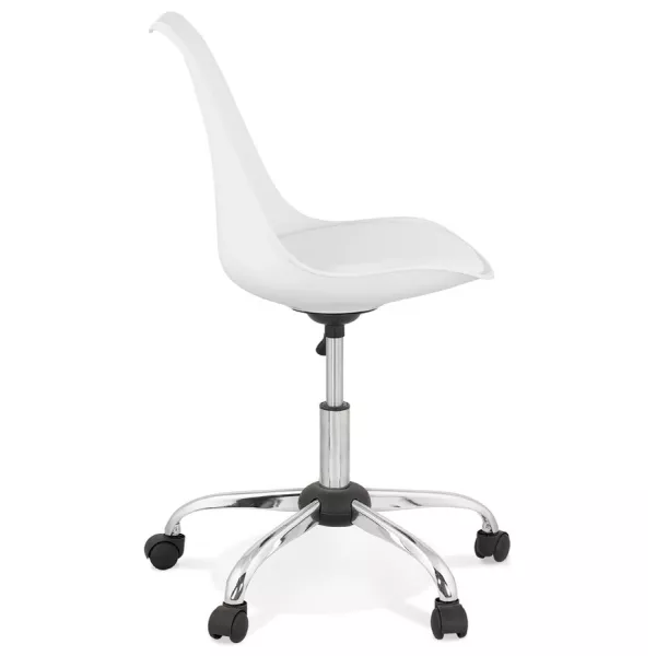 Chaise de bureau design sur roulettes ANTONIO (blanc)