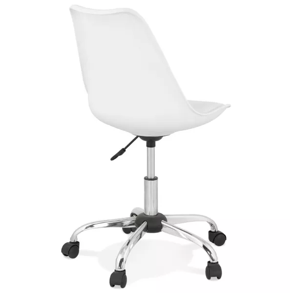 Chaise de bureau design sur roulettes ANTONIO (blanc)