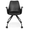 Chaise de bureau avec accoudoirs sur roulettes AMADEO (noir)