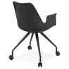 Chaise de bureau avec accoudoirs sur roulettes AMADEO (noir)