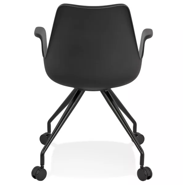 Chaise de bureau avec accoudoirs sur roulettes AMADEO (noir)