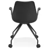 Chaise de bureau avec accoudoirs sur roulettes AMADEO (noir)