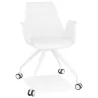 Office chair with armrests on wheels AMADEO (white) to associate with High Quality Solid Wood Office Chairs