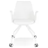 Office chair with armrests on wheels AMADEO (white) to associate with Industrial Office Chairs in Metal and Wood