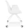 Chaise de bureau avec accoudoirs sur roulettes AMADEO (blanc) à associer à Fauteuils De Bureau Scandinaves Au Design Épuré