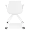 Chaise de bureau avec accoudoirs sur roulettes AMADEO (blanc) à associer à Fauteuils De Bureau Pliantes Pratiques Et Robustes