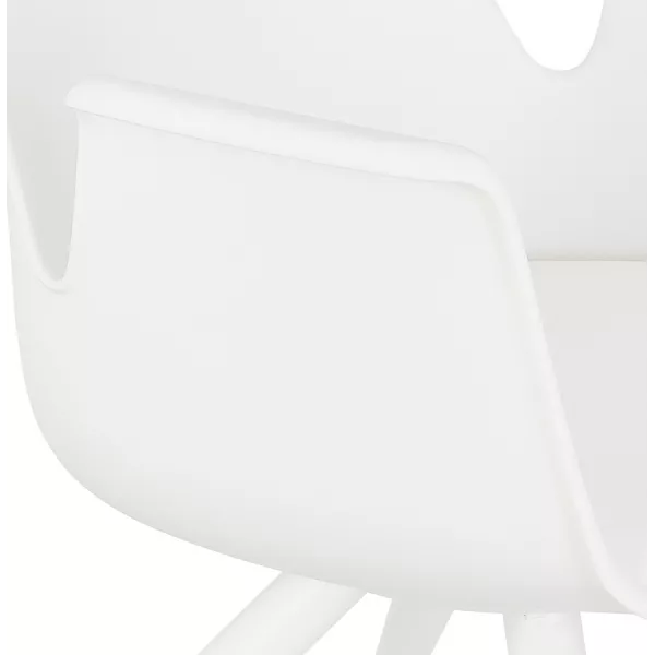 Office chair with armrests on wheels AMADEO (white) to associate with Practical and Robust Folding Office Chairs