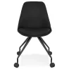 Chaise de bureau design sur roulettes en tissu ARISTIDE (noir)