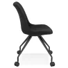 Chaise de bureau design sur roulettes en tissu ARISTIDE (noir)