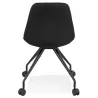 Chaise de bureau design sur roulettes en tissu ARISTIDE (noir)