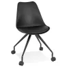 Chaise de bureau design sur roulettes ALVIZE (noir)