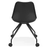 Chaise de bureau design sur roulettes ALVIZE (noir)