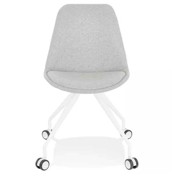 Chaise de bureau design sur roulettes en tissu ARISTIDE (gris)