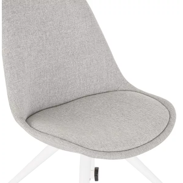 Chaise de bureau design sur roulettes en tissu ARISTIDE (gris)