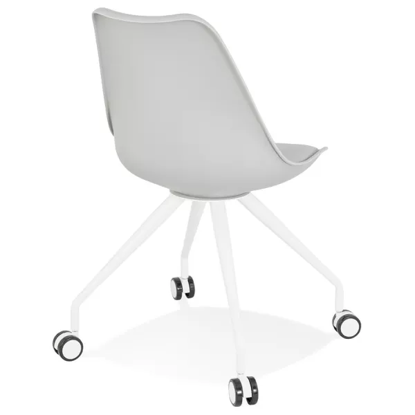 Chaise de bureau design sur roulettes ALVIZE (gris)