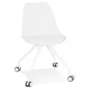 Chaise de bureau design sur roulettes ALVIZE (blanc)