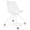 Chaise de bureau design sur roulettes ALVIZE (blanc)